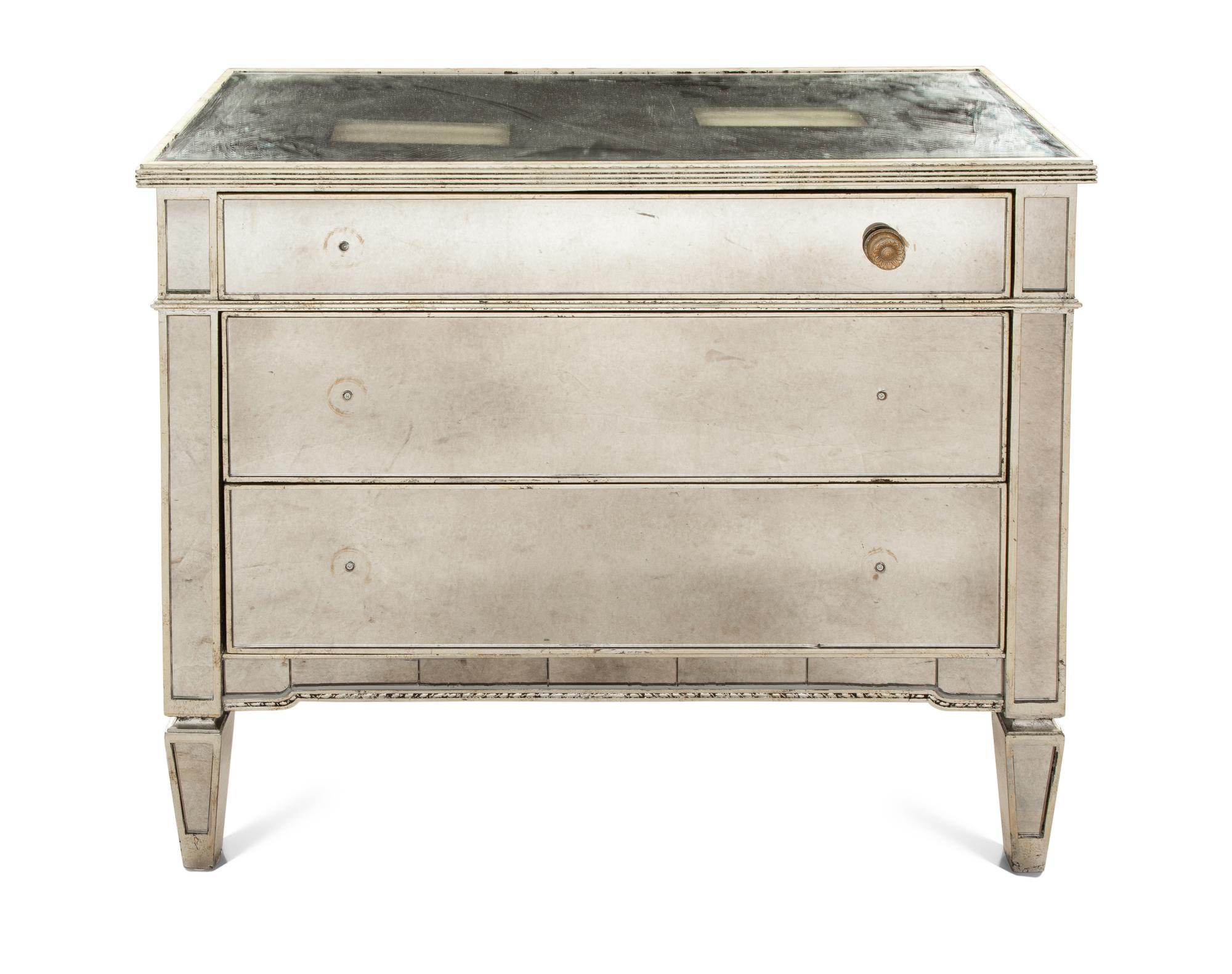 A Pair of Regency Style Mirrored Cabinets