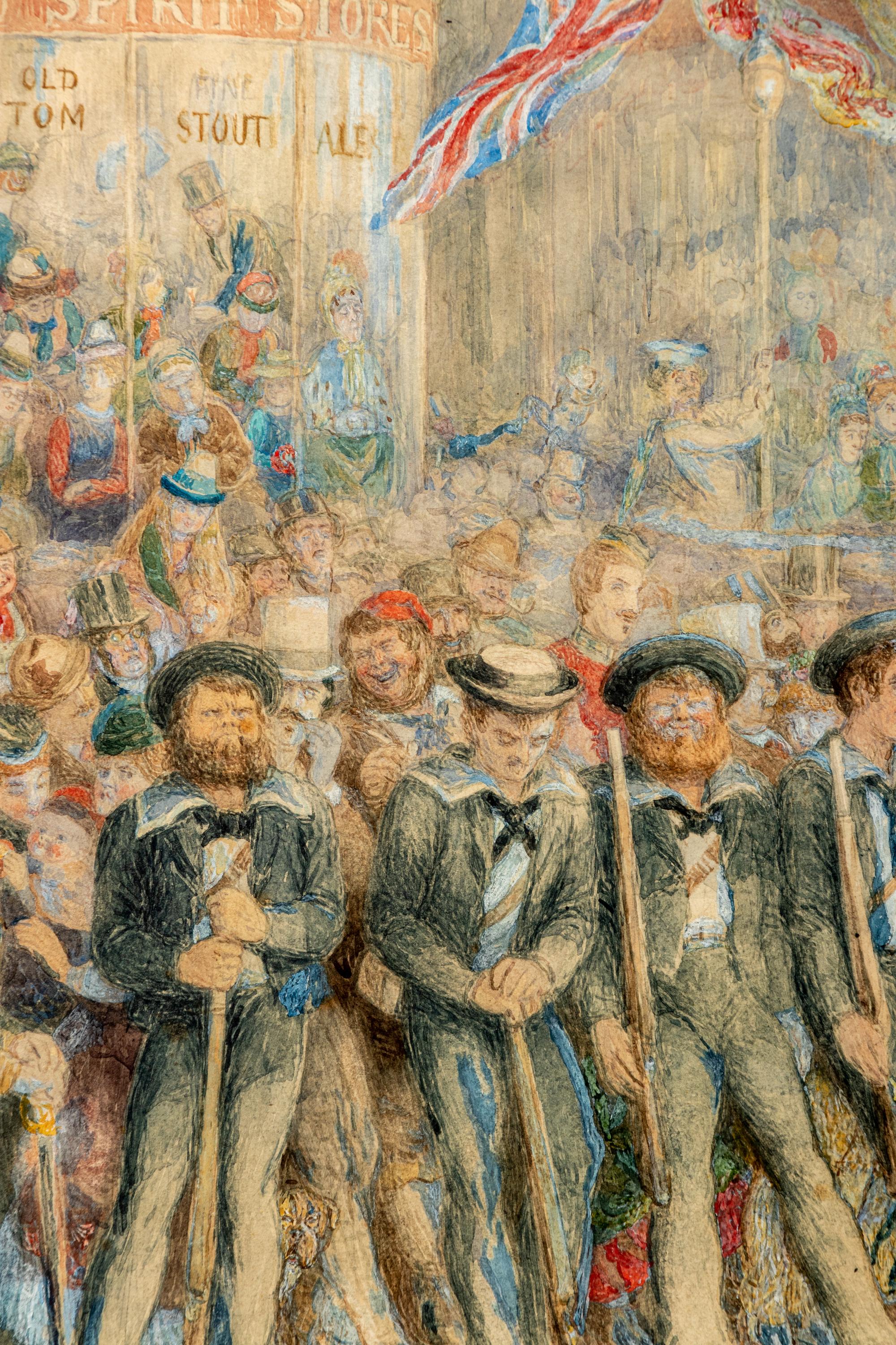 'Fish out of water': Sailors from H.M.S. The Galatea Keeping the Ground on the Occasion of the Entry into London, after the Marriage of the Duke and Duchess of Edinburgh
