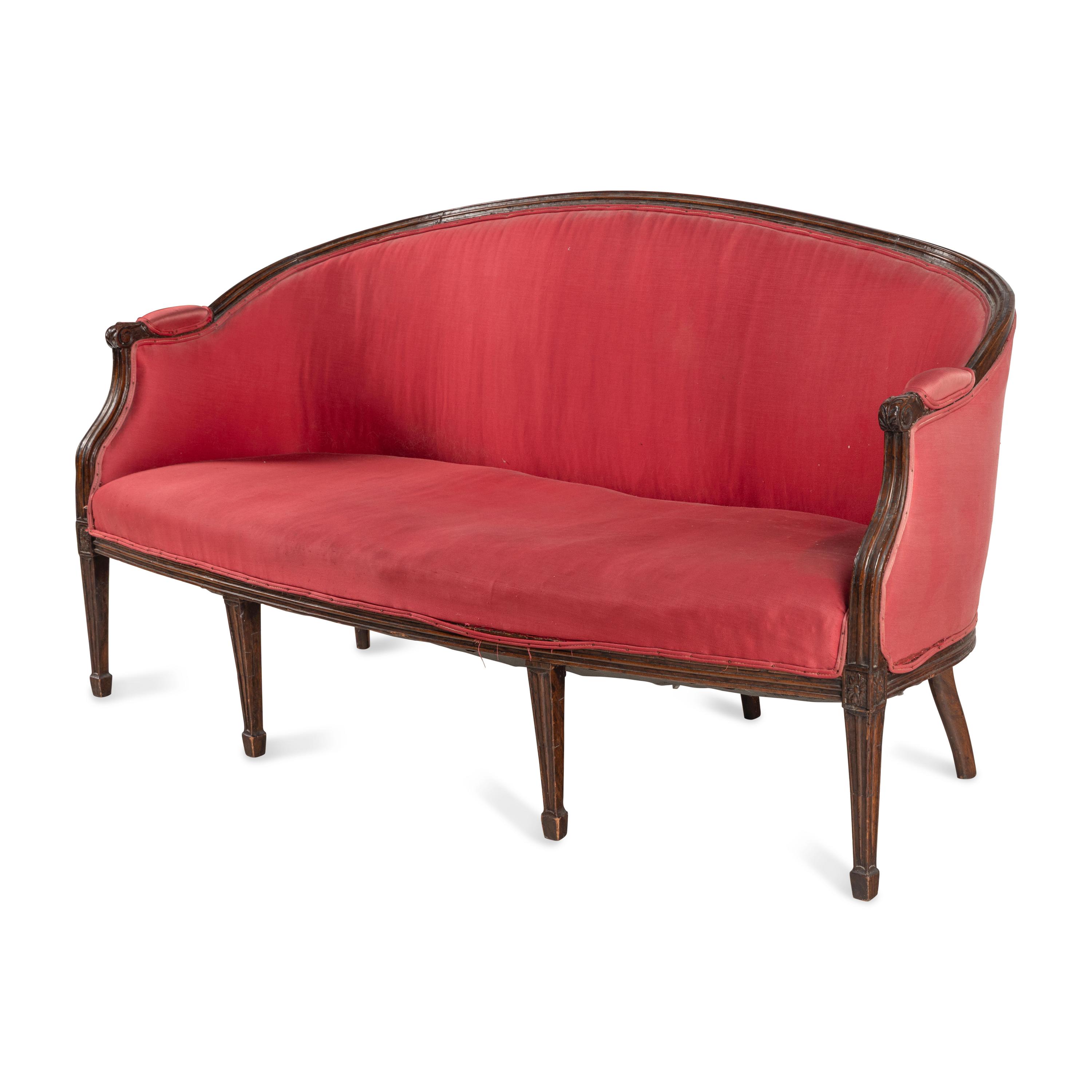 A Louis XVI Walnut Settee