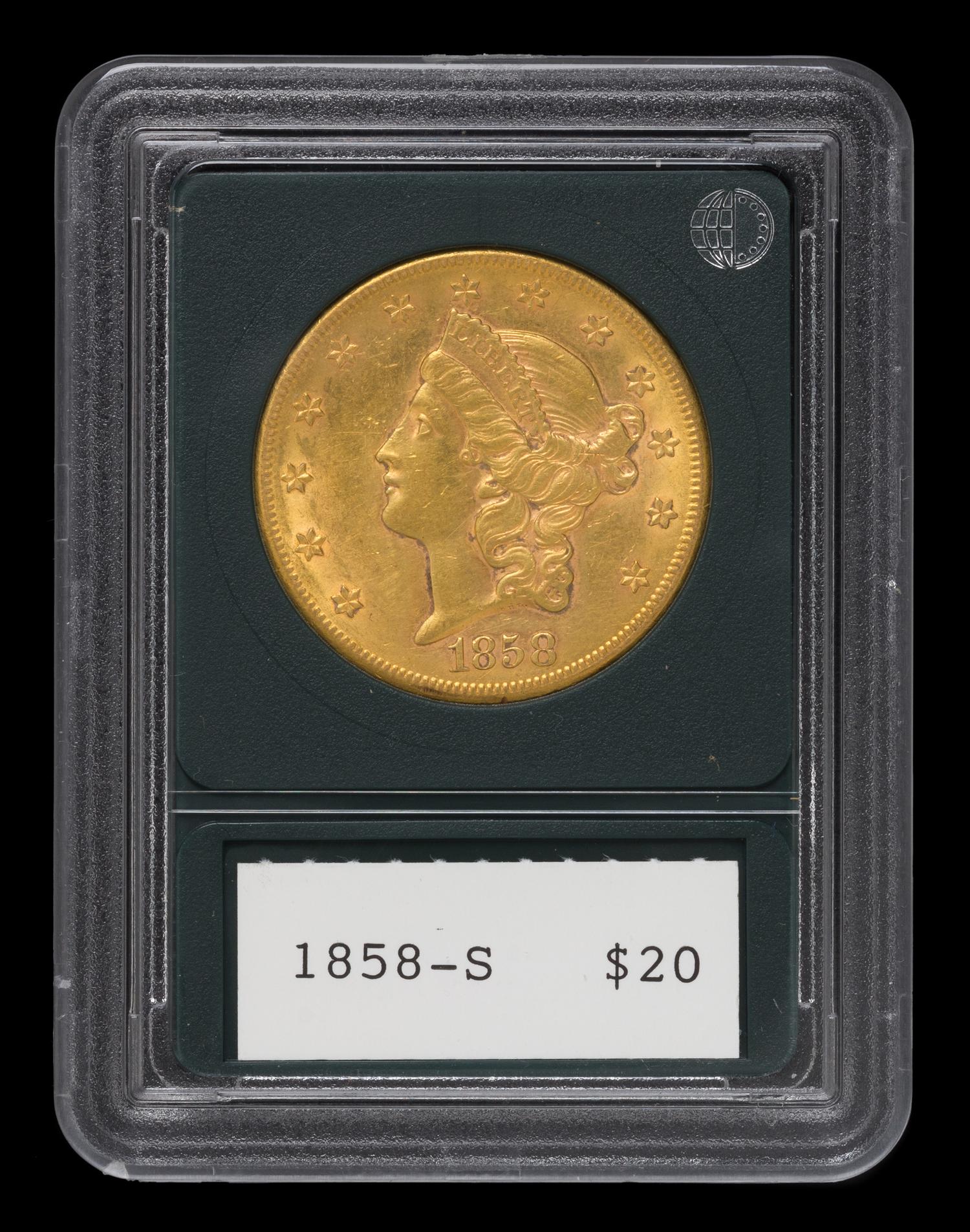 A United States 1858-S Liberty Head $20 Gold Coin