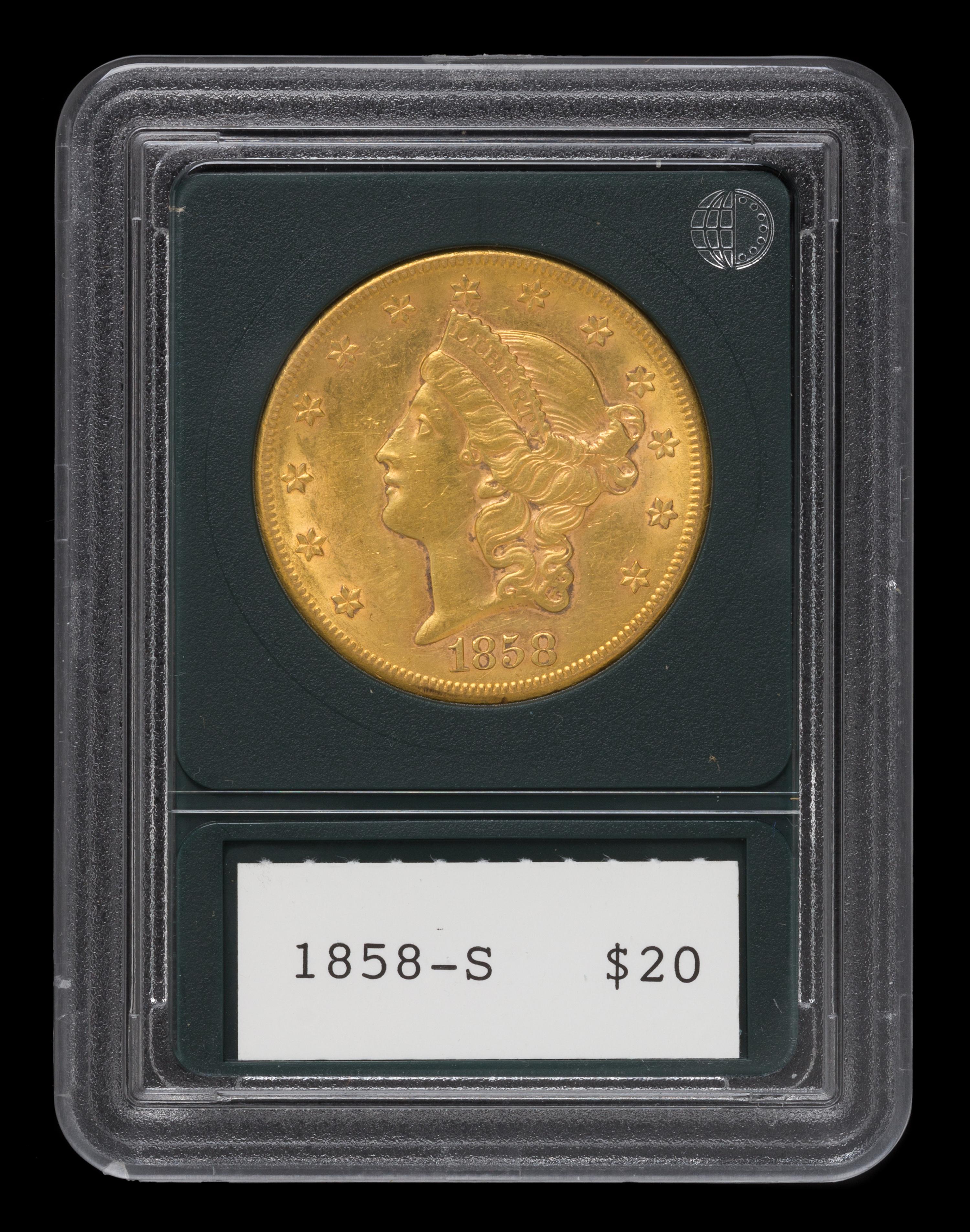 A United States 1858-S Liberty Head $20 Gold Coin