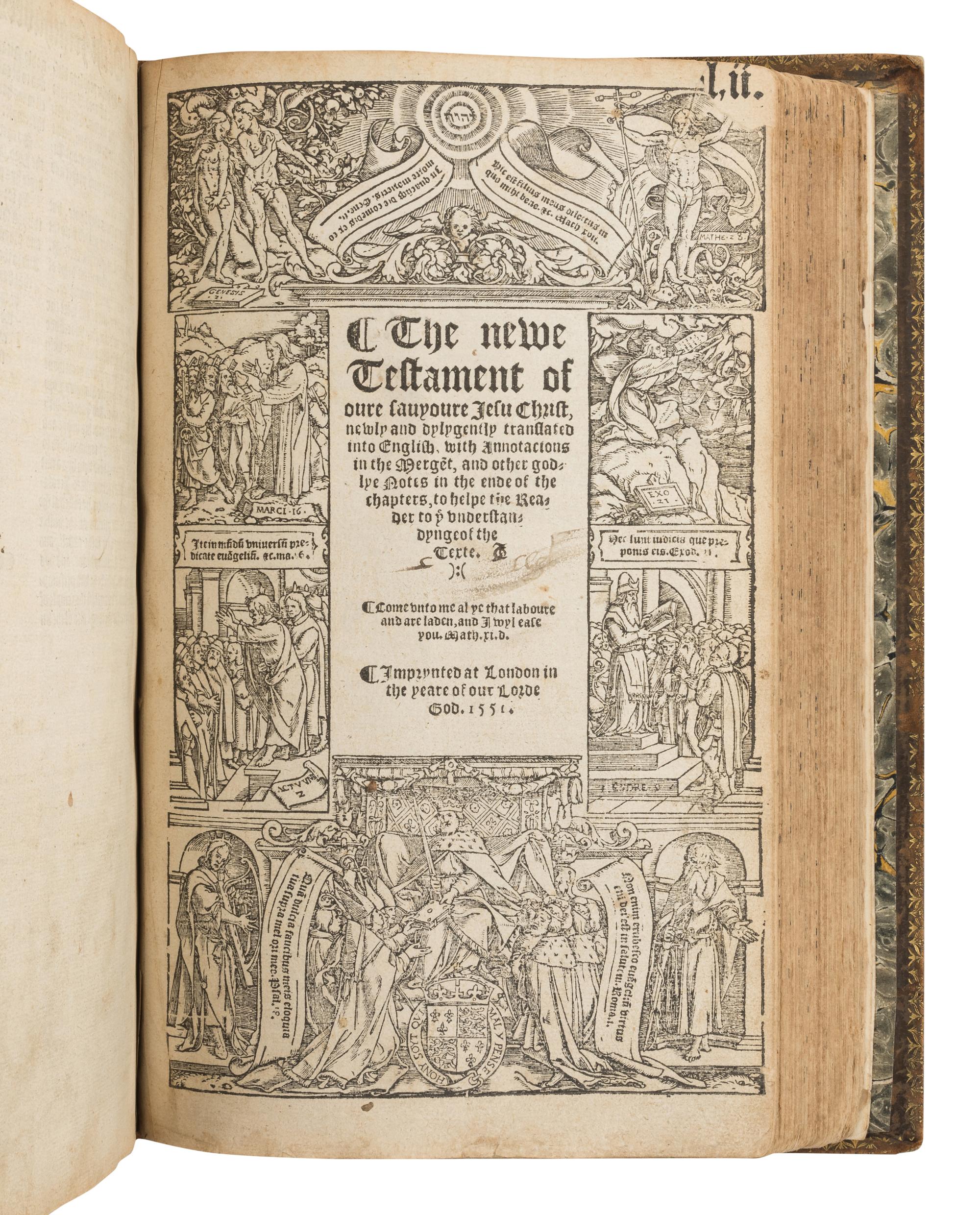 [BIBLE, in English]. Matthew's Version. [ The Byble ]. [London]: Nicolas Hyl for John Wyghte, 1551.