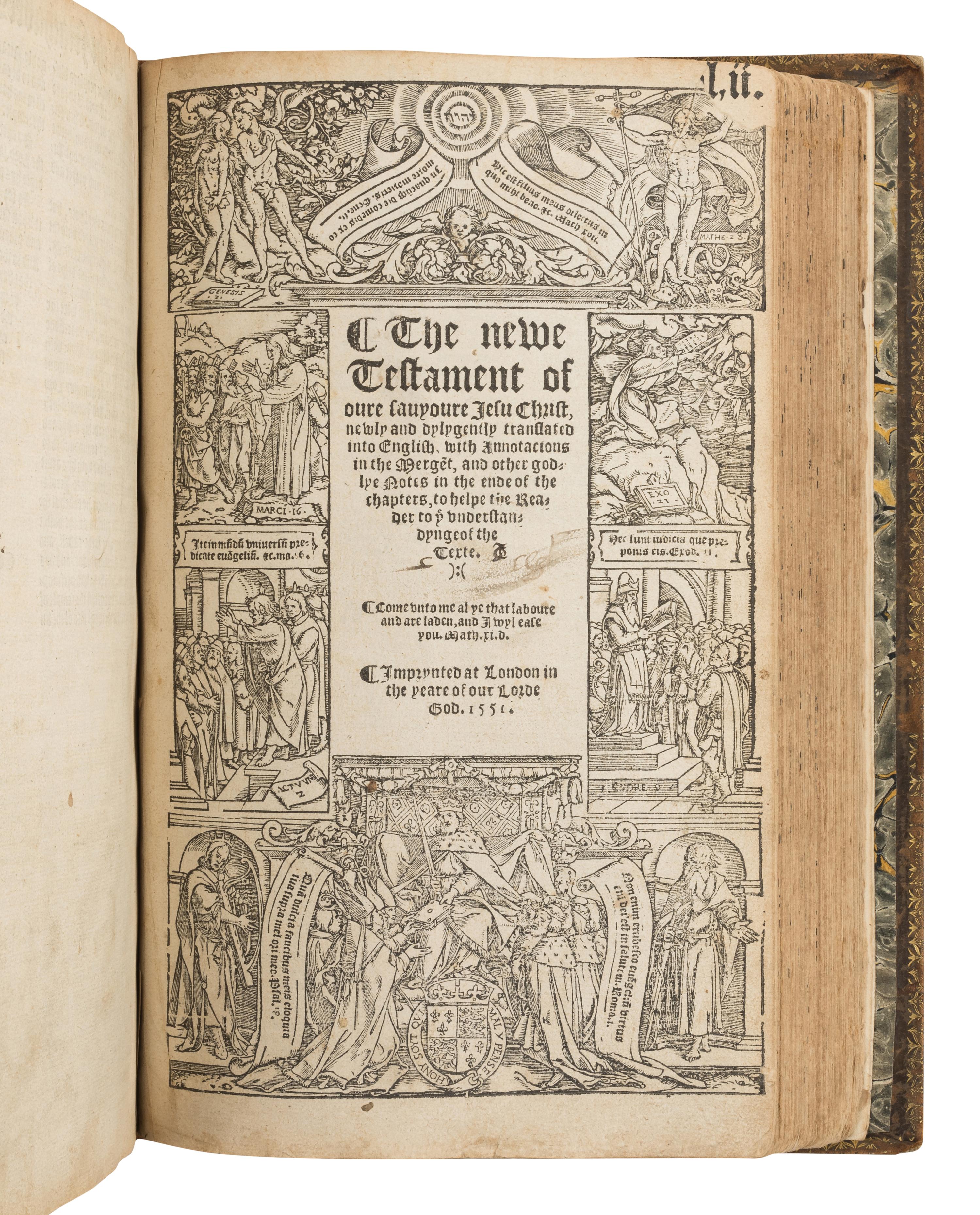 [BIBLE, in English]. Matthew's Version. [ The Byble ]. [London]: Nicolas Hyl for John Wyghte, 1551.