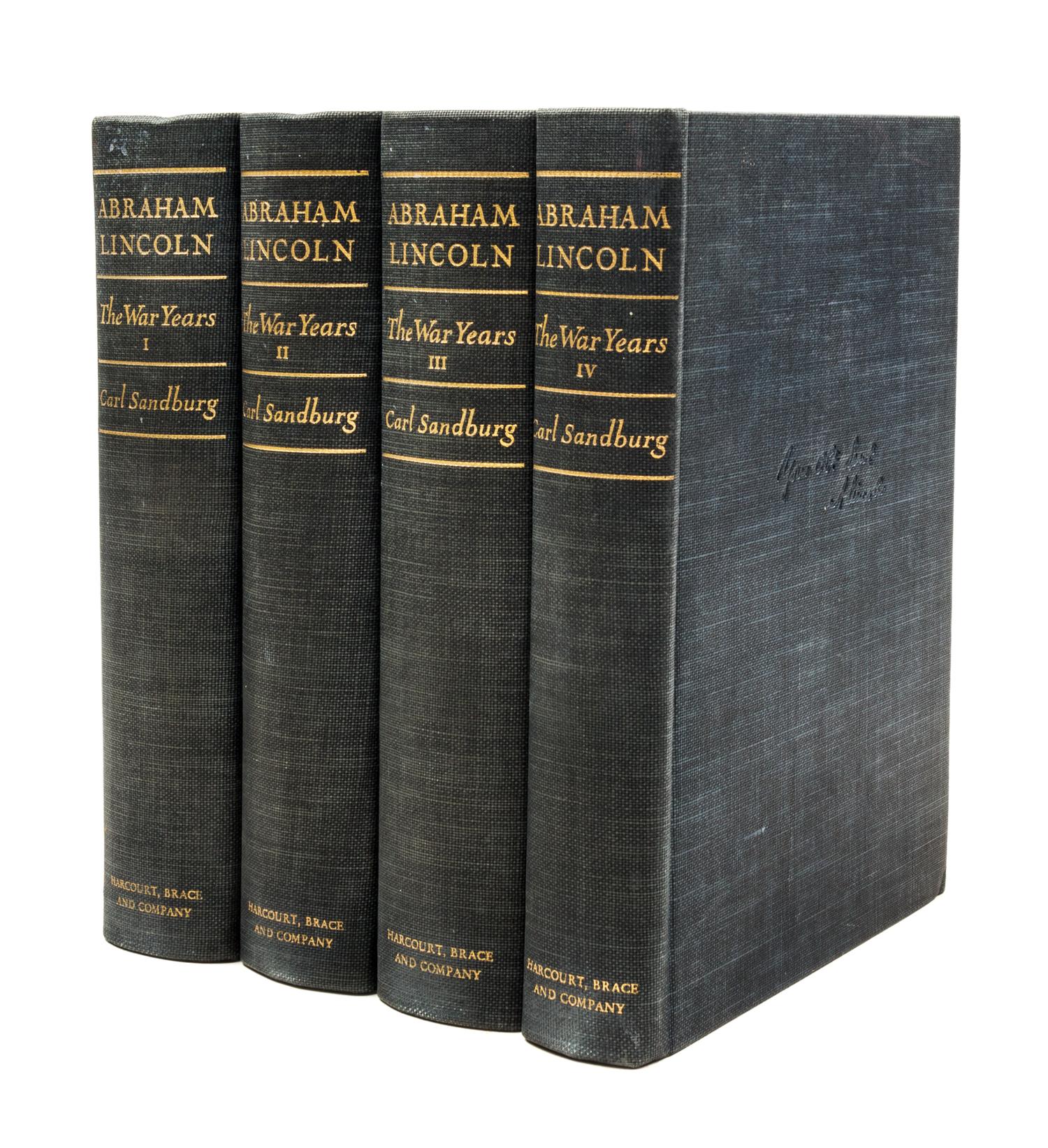 (LINCOLN, ABRAHAM) SANDBURG, CARL. The War Years. New York, 1939. 4 Volumes, First Edition.