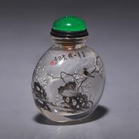 Five Chinese Interior-Decorated Glass Snuff Bottles 玻璃内畫鼻烟壺五支