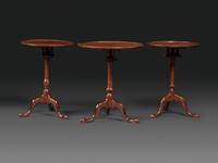A Chippendale Carved Cherrywood Birdcage-Action Tilt and Dished Top Compressed Ball Tea Table