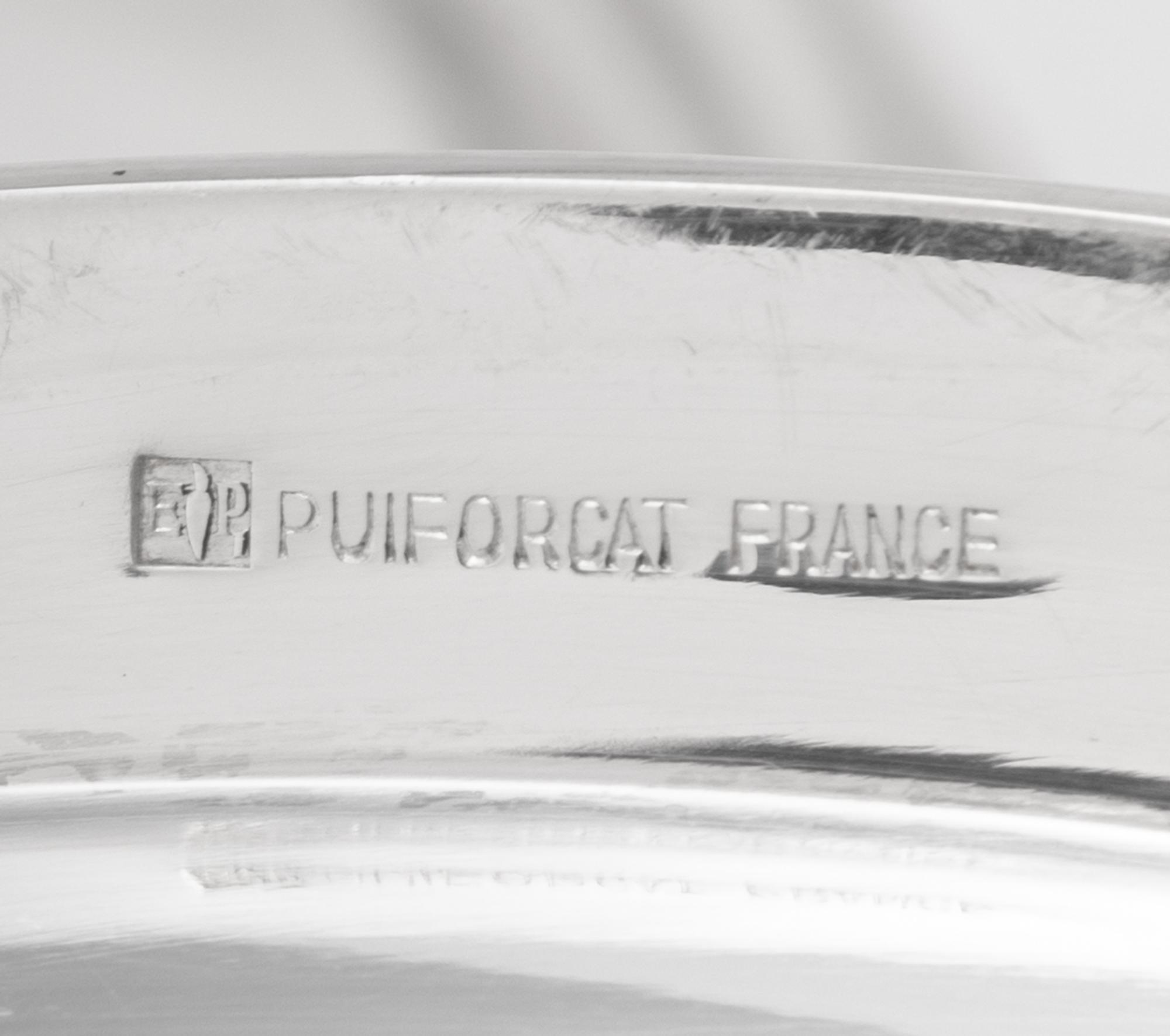 A Set of Eight Puiforcat Silver-Plate Chargers