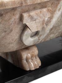 A Pair of Grand Tour Style Marble Sarcophogi