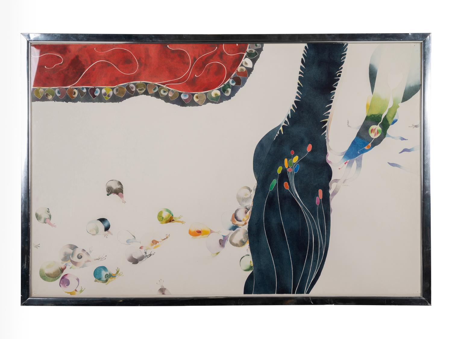 A Group of Four Abstract Works on Paper by 20th Century American Artists
