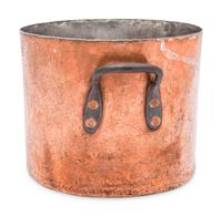 An American Copper Stock Pot with Iron Handles