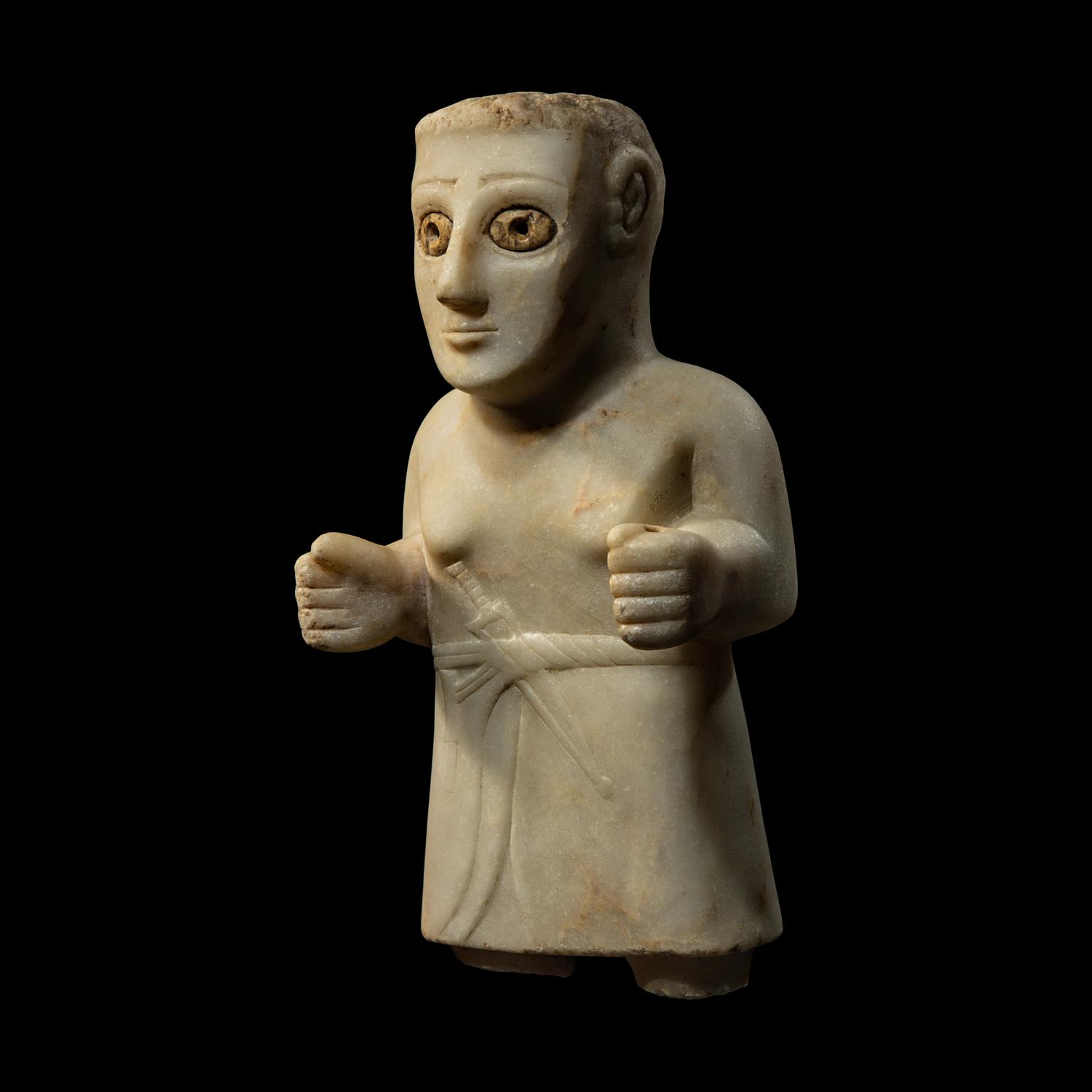 A South Arabian Alabaster Standing Warrior