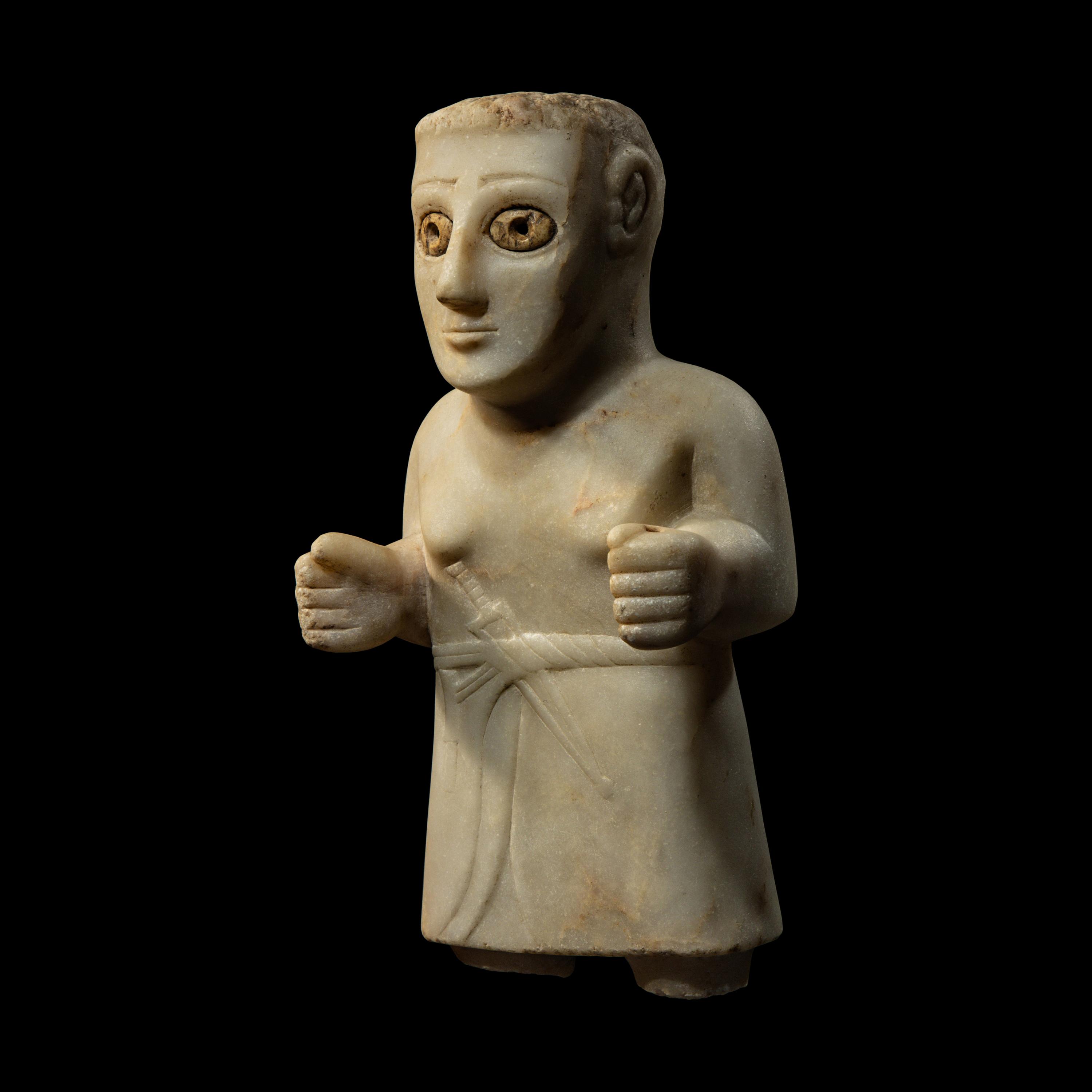 A South Arabian Alabaster Standing Warrior