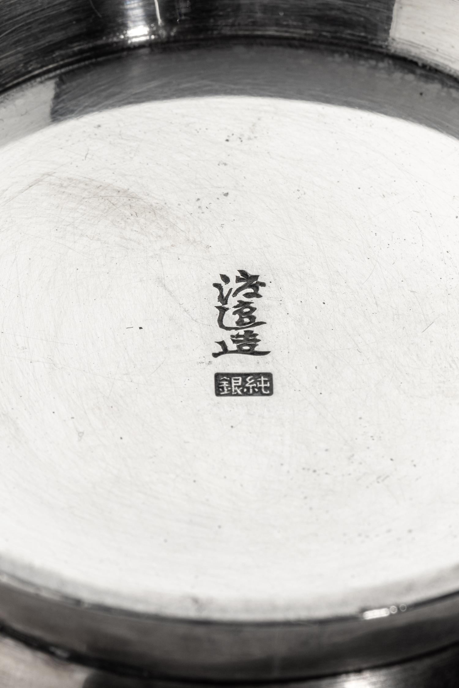 A Japanese Export Silver Tea Caddy