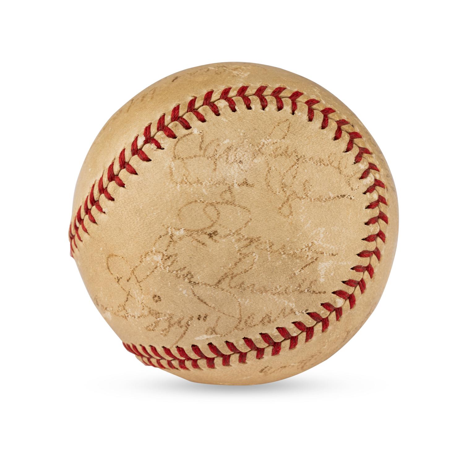 A 1939 Chicago Cubs Team Signed Autograph Baseball Featuring Dizzy Dean and Gabby Hartnett (Beckett Authentication Services)