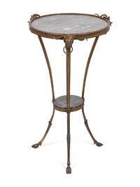A Neoclassical Style Gilt Bronze and Marble Top Guéridon