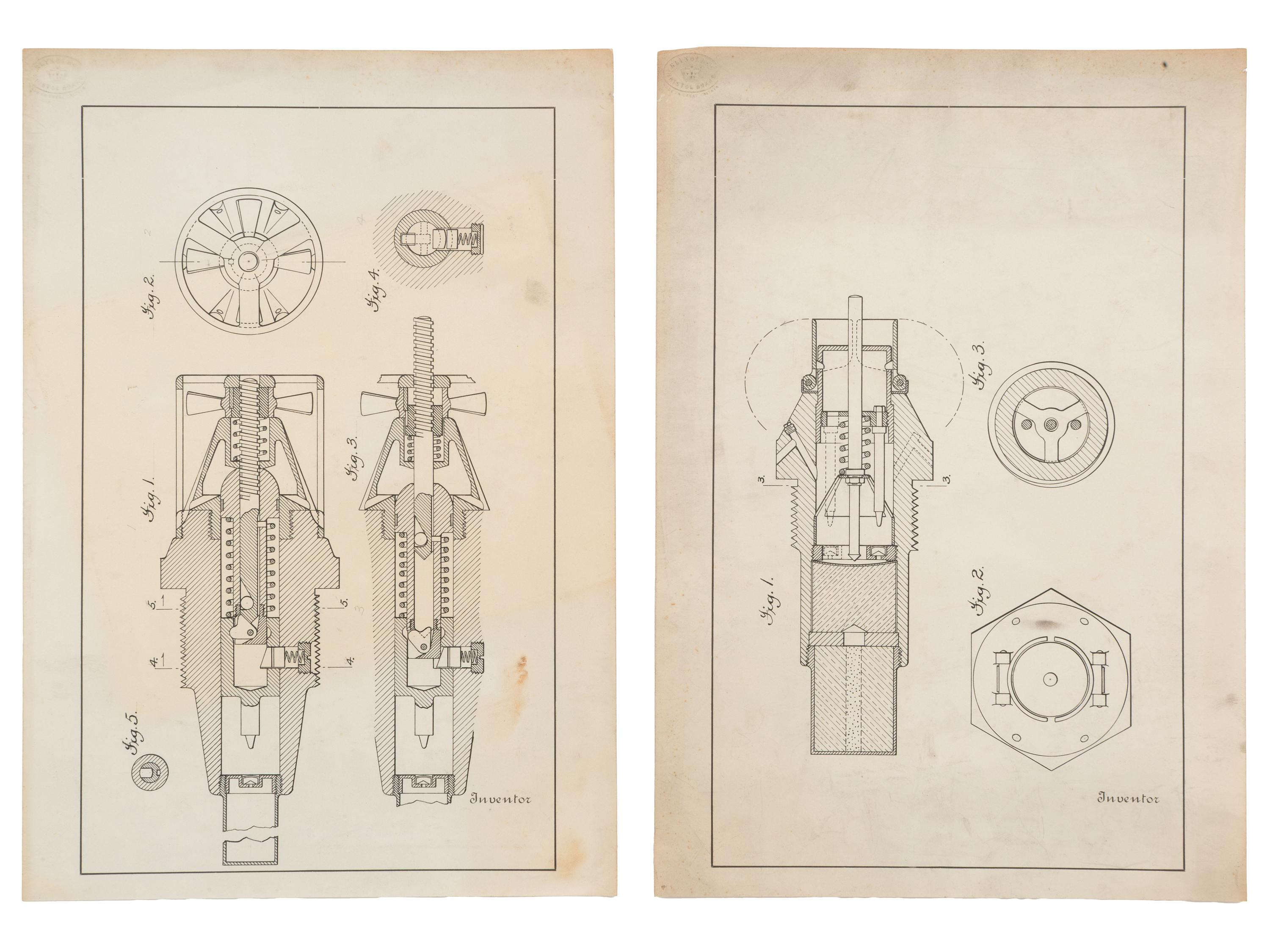 [WEAPONRY]. Photographic archive identified to inventors Hiram and Hudson Maxim.