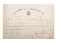 [CIVIL WAR]. Appointment signed by Brig. Gen. Thomas G. Stevenson as Colonel, 24th Mass., KIA.