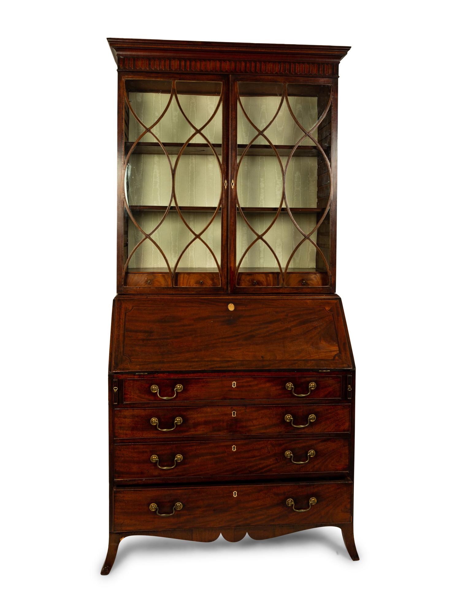 A Regency Mahogany Secretary Bookcase — 18TH CENTURY