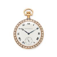 PATEK PHILIPPE & CIE, 18K YELLOW GOLD AND POLYCHROME ENAMEL POCKET WATCH