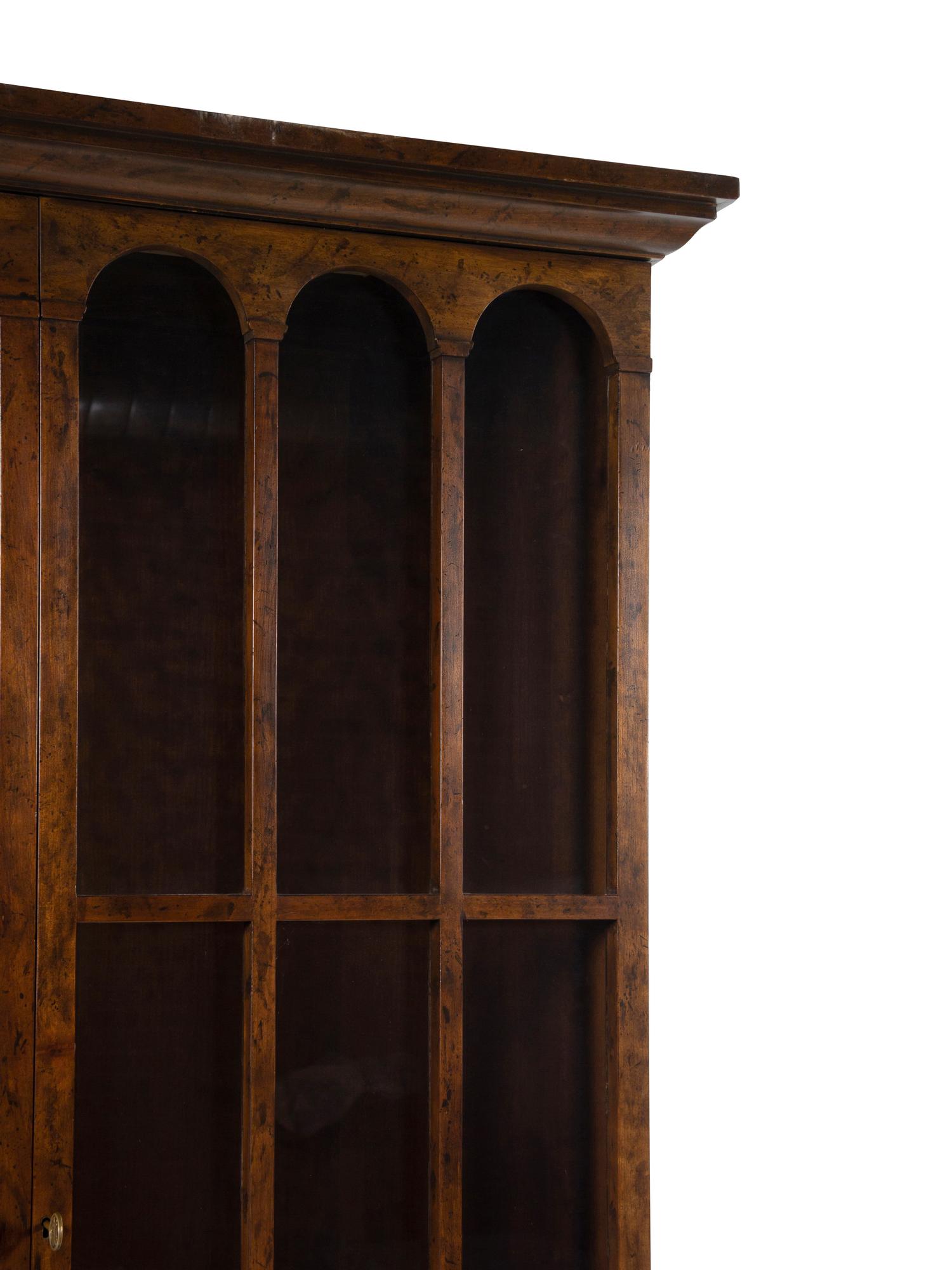 A Modern Walnut Bookcase Cabinet