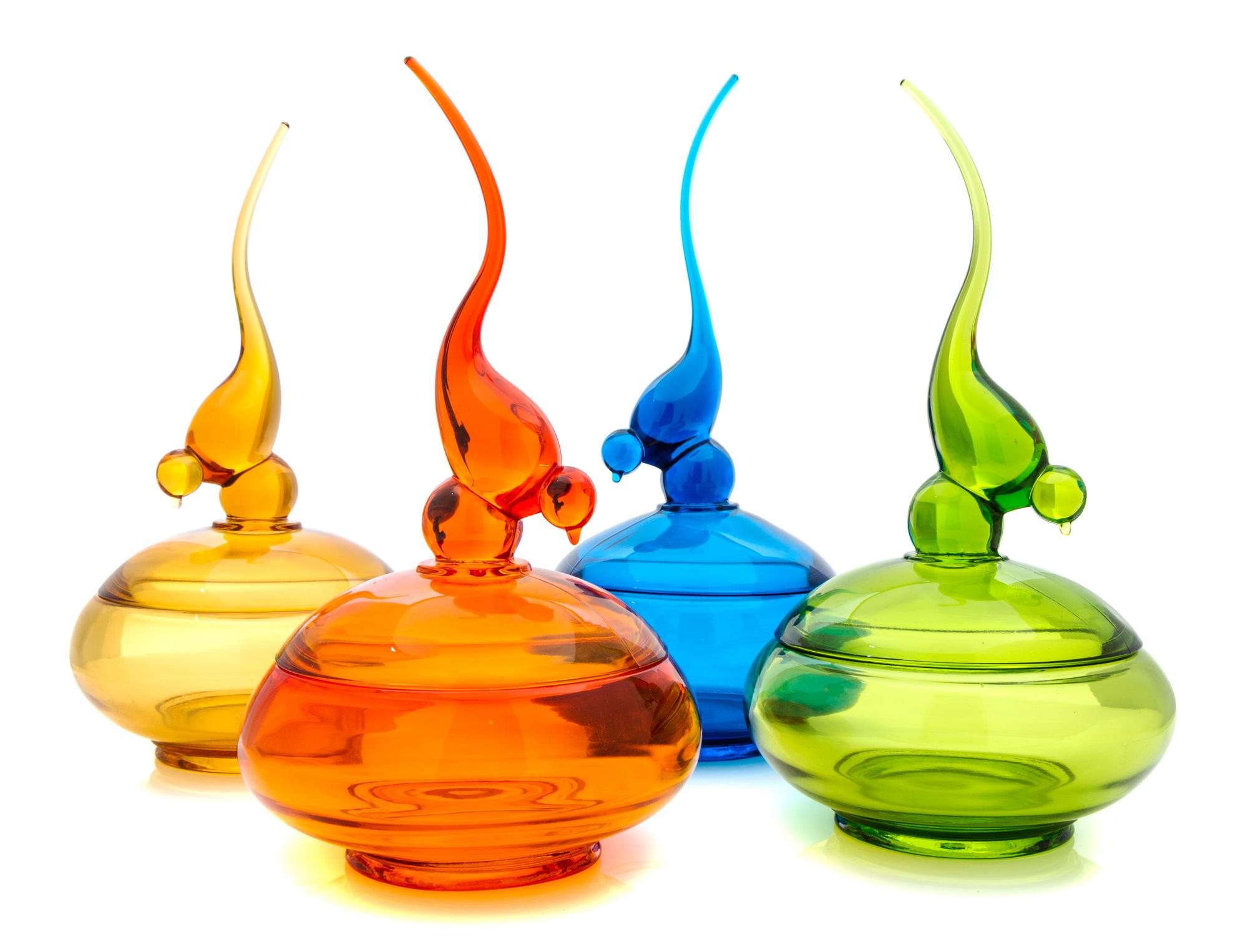 Four Covered Murano Glass Bowls Height 11 inches — 20TH CENTURY
