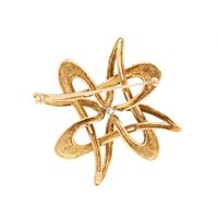 YELLOW GOLD AND DIAMOND PENDANT/BROOCH