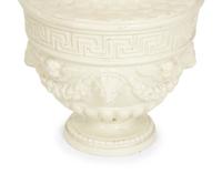 A Pair of Italian White Glazed Ceramic Urns