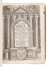 [BIBLE, in English]. The Holy Bible Containing the Old Testament and the New . -- Index Biblicus: or an Exact Concordance to the Holy Bible . -- The Whole Book of Psalms . Cambridge: John Field, 1668, 1666.