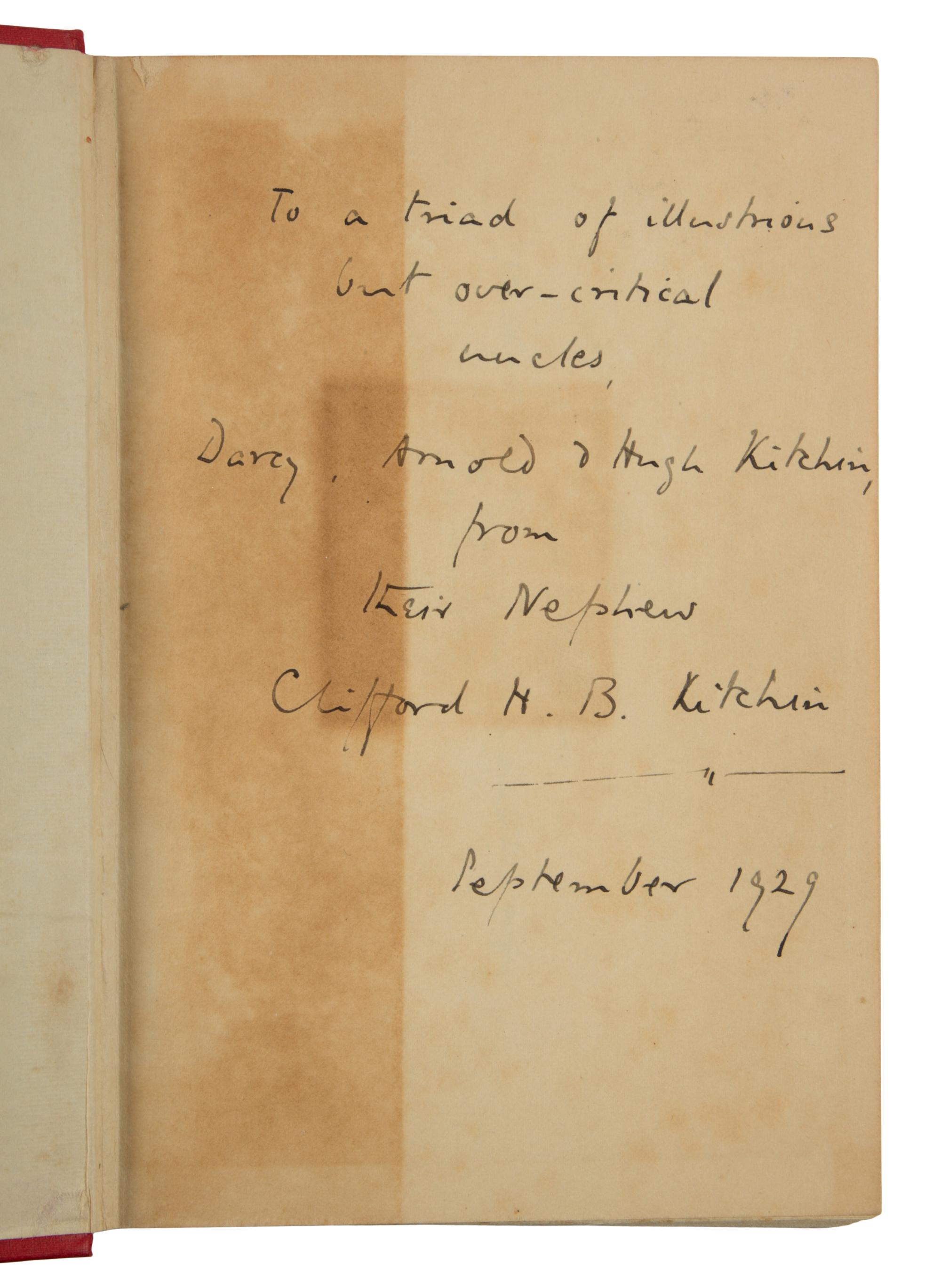 KITCHIN, Clifford Henry Benn (1895-1967). Death of My Aunt . London: Leonard and Virginia Woolf at the Hogarth Press, 1929.