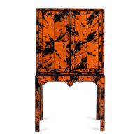 A Baker Faux Shell Cabinet on Stand