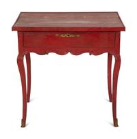 A Louis XV Provincial Style Red Painted Side Table