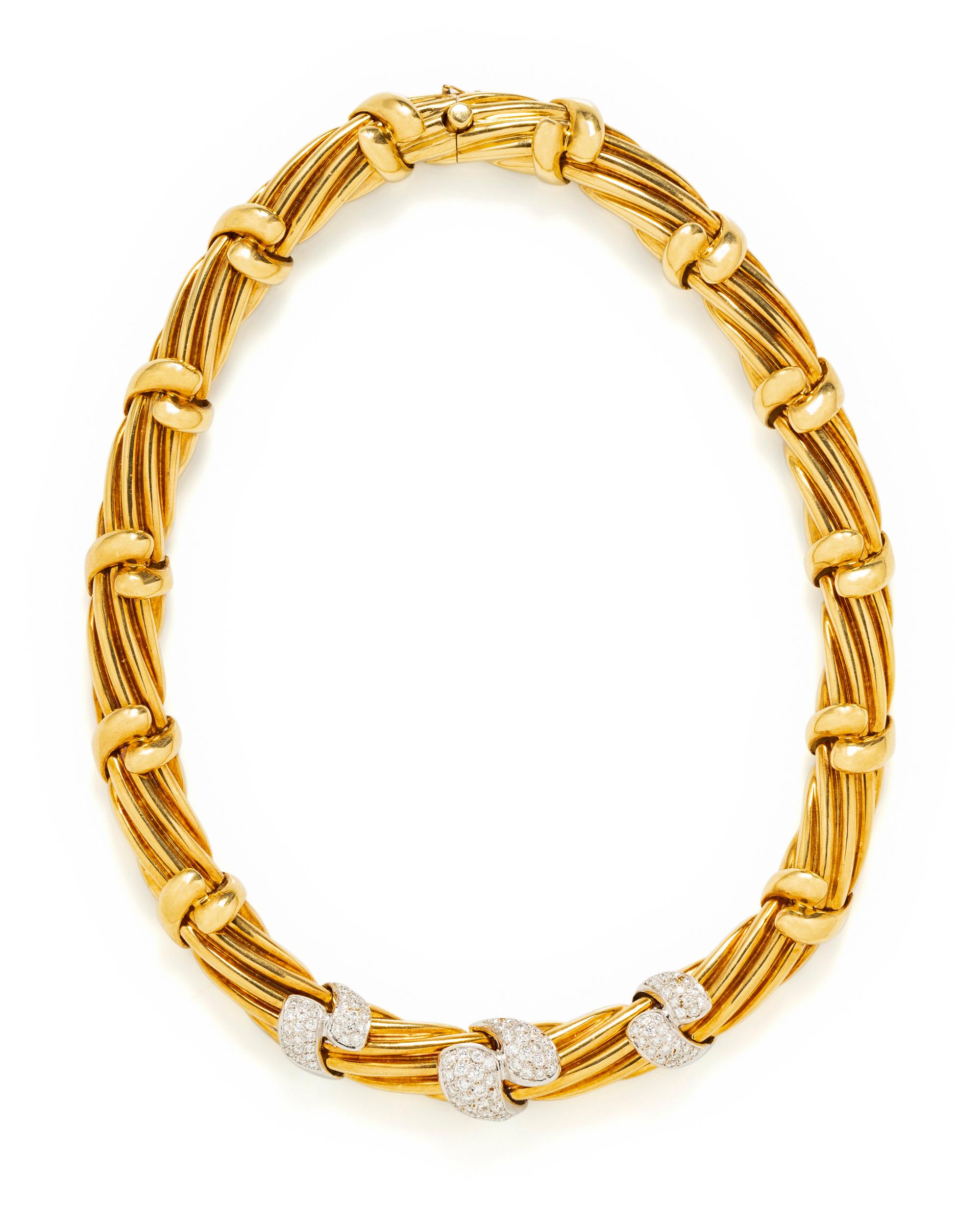 BICOLOR GOLD AND DIAMOND NECKLACE