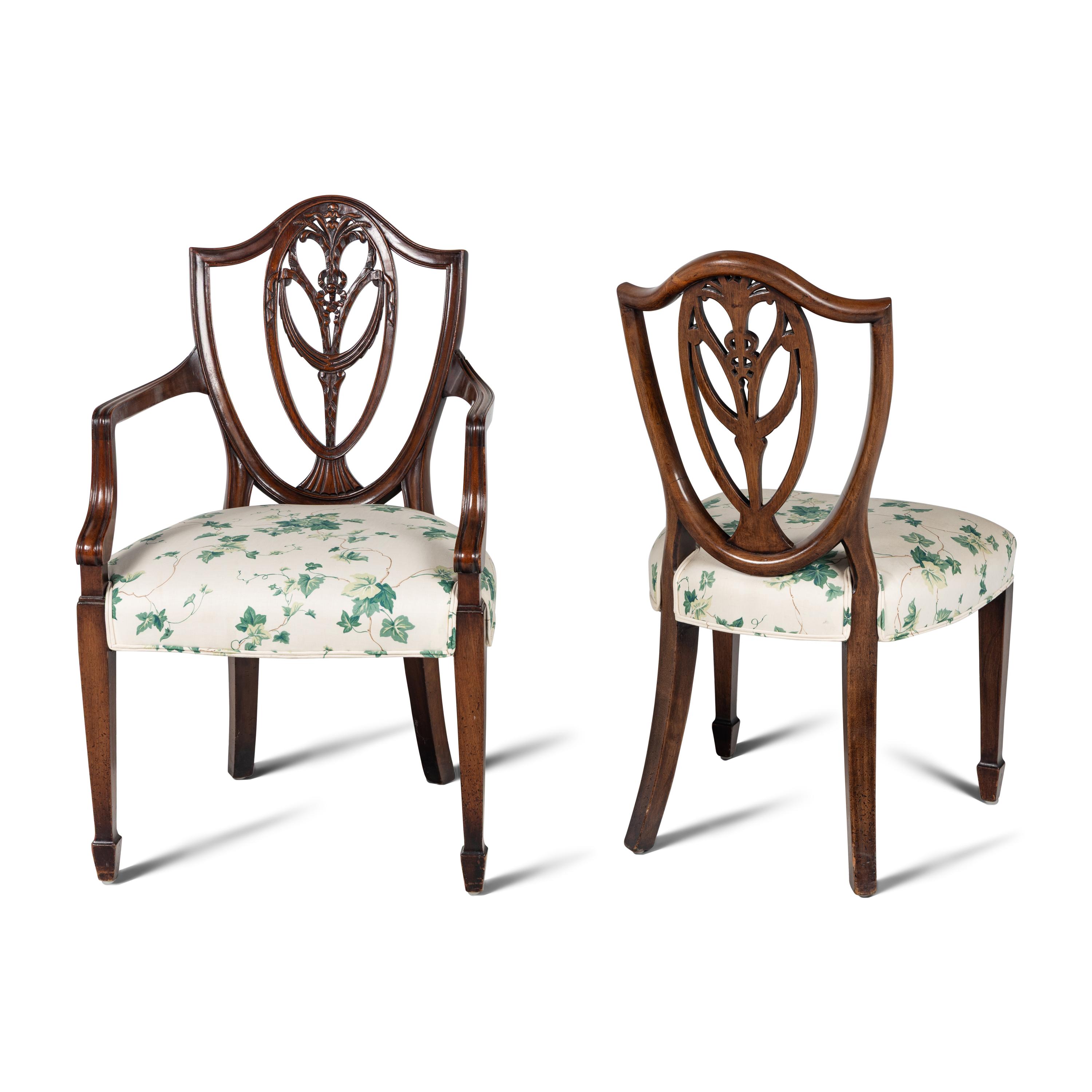 A Set of Eight George III Style Mahogany Dining Chairs