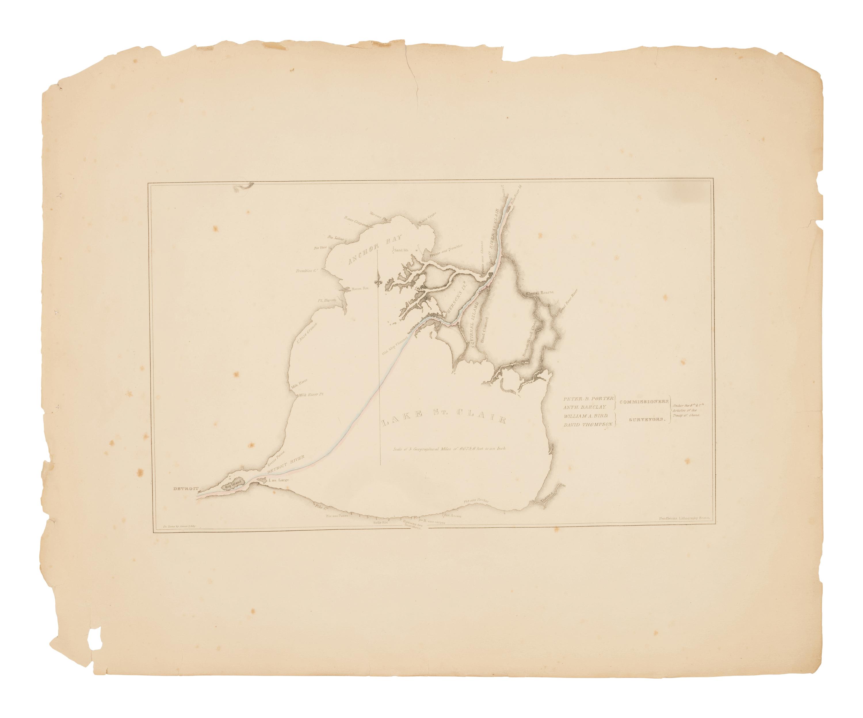 [U.S. DEPT. OF STATE] – Letter from the Secretary of State, Transmitting, pursuant to a resolution of the House of Representatives, of the nineteenth ultimo, a Copy of the Maps and Report of the Commissioners under the Treaty of Ghent, for Ascertaining the Northern and Northwestern Boundary between the United States and Great Britain. Washington, D.C.: Gales & Seaton, 18 March 1828.