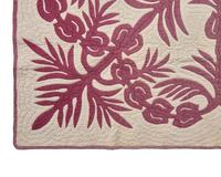 A Hawaiian Appliqued Cotton Quilt