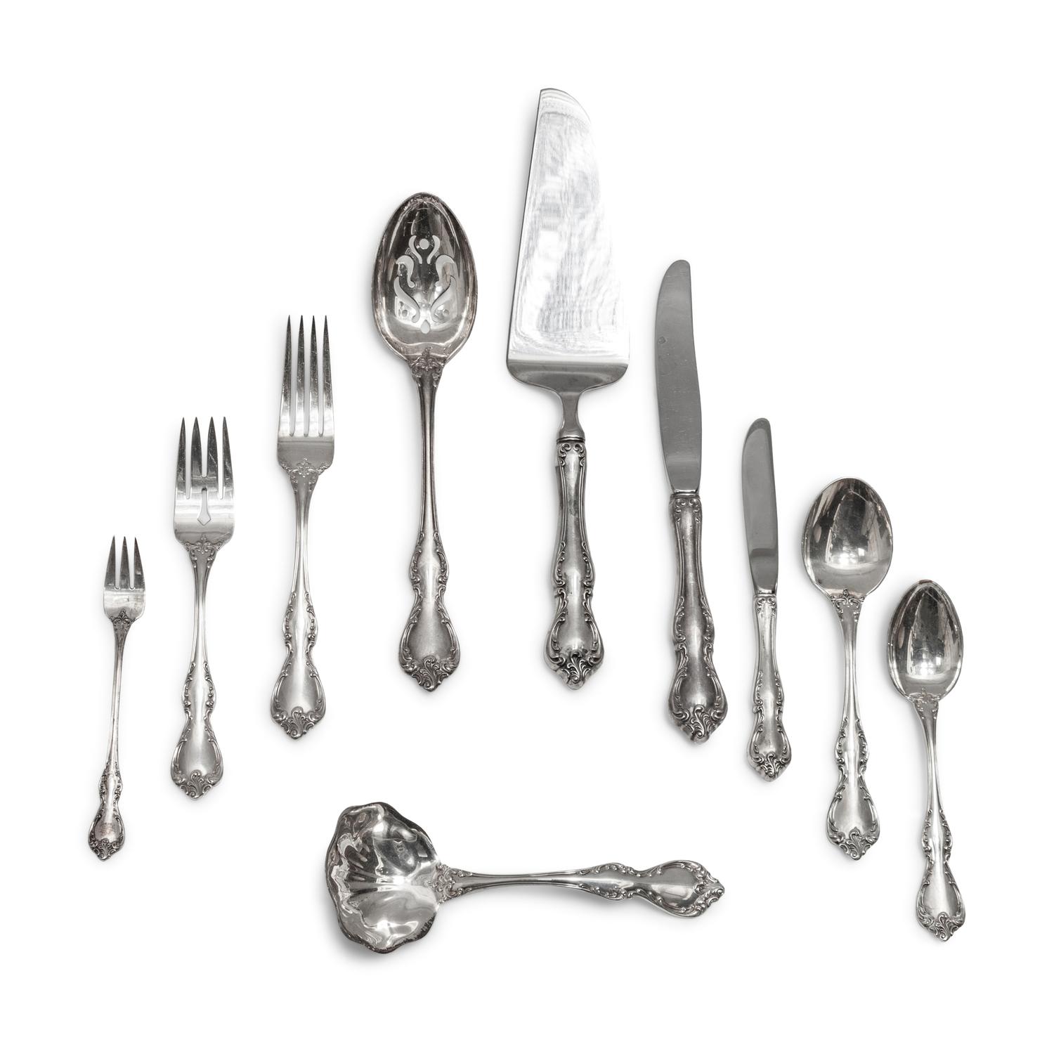 A Towle Debussy Pattern Flatware Service for Eight, Plus