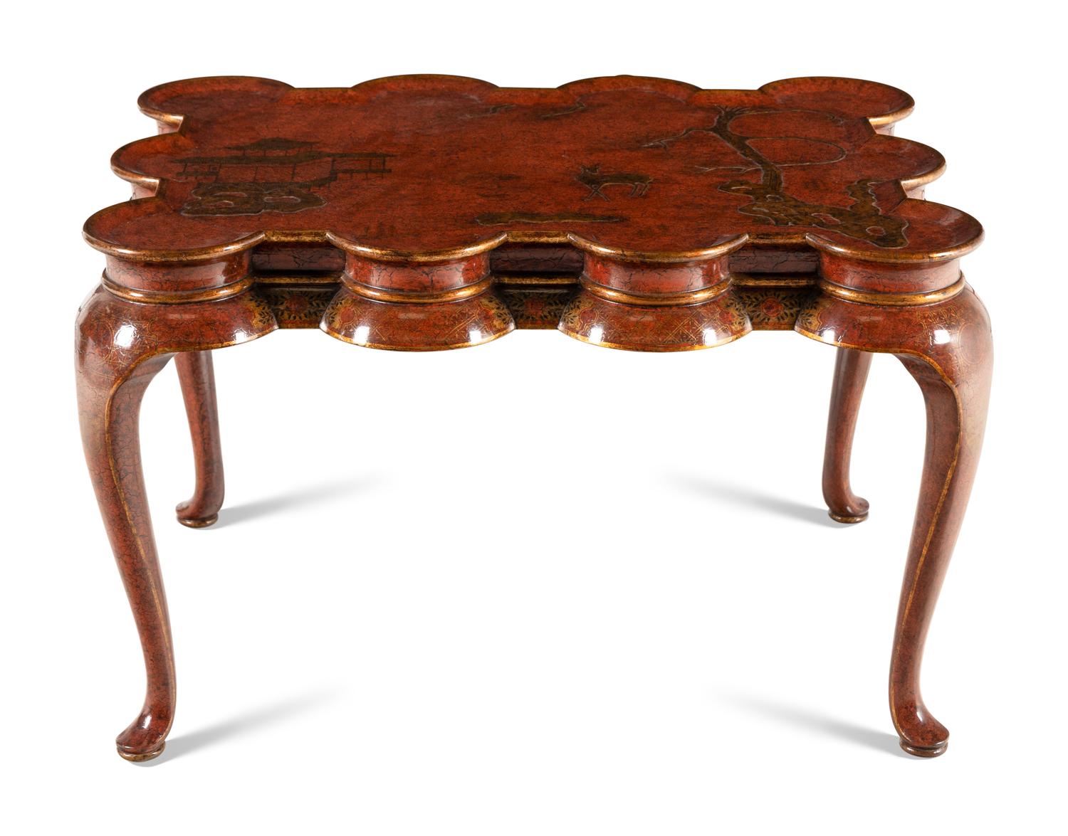 A Rose Tarlow Red Lacquered Low Table