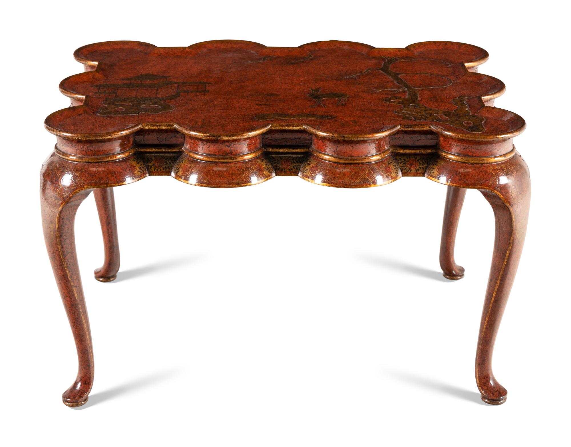 A Rose Tarlow Red Lacquered Low Table