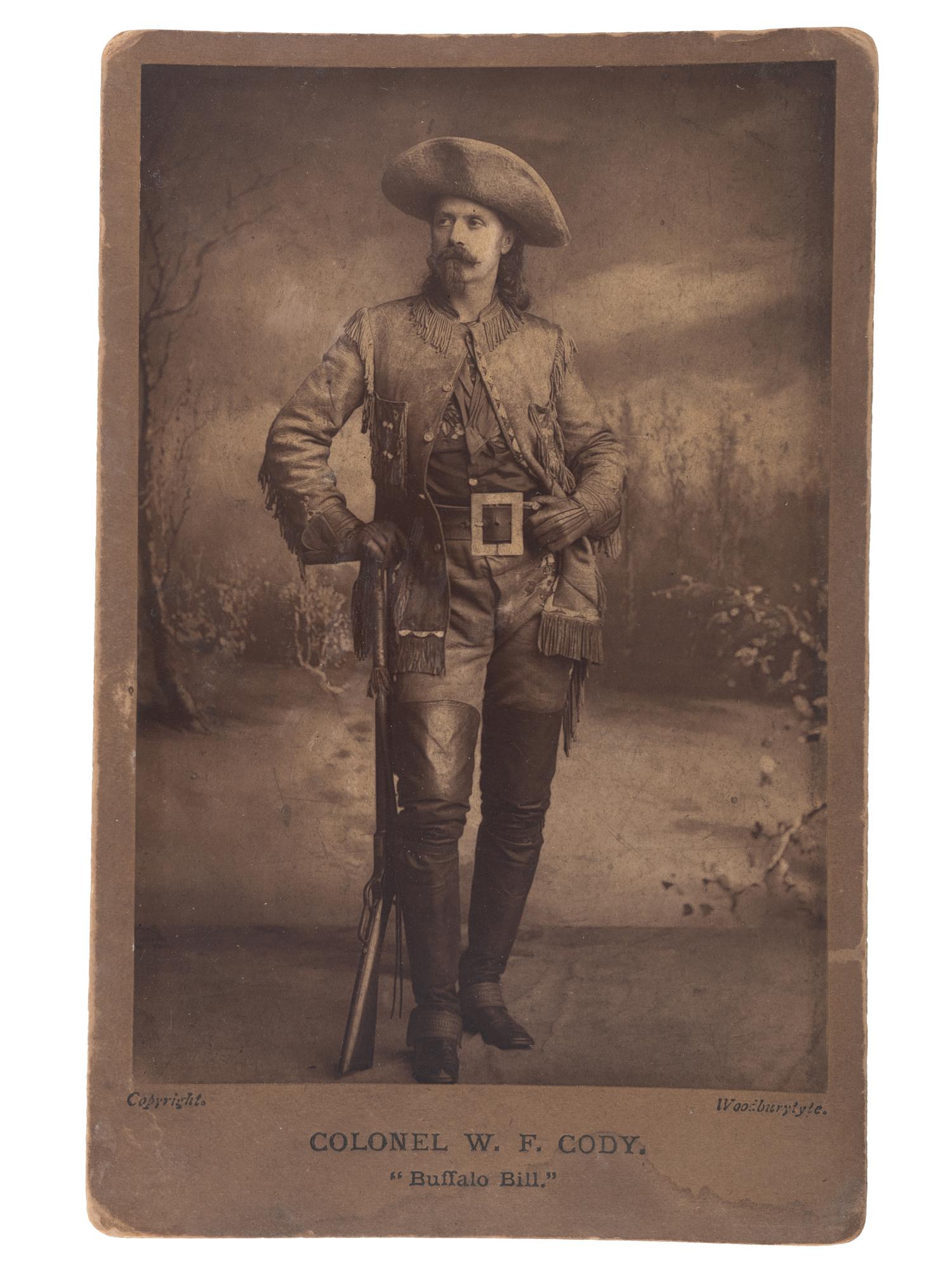 [WILD WEST SHOWS]. Col. W.F. Cody, "Buffalo Bill." Woodburytype. [England]: ca 1887.