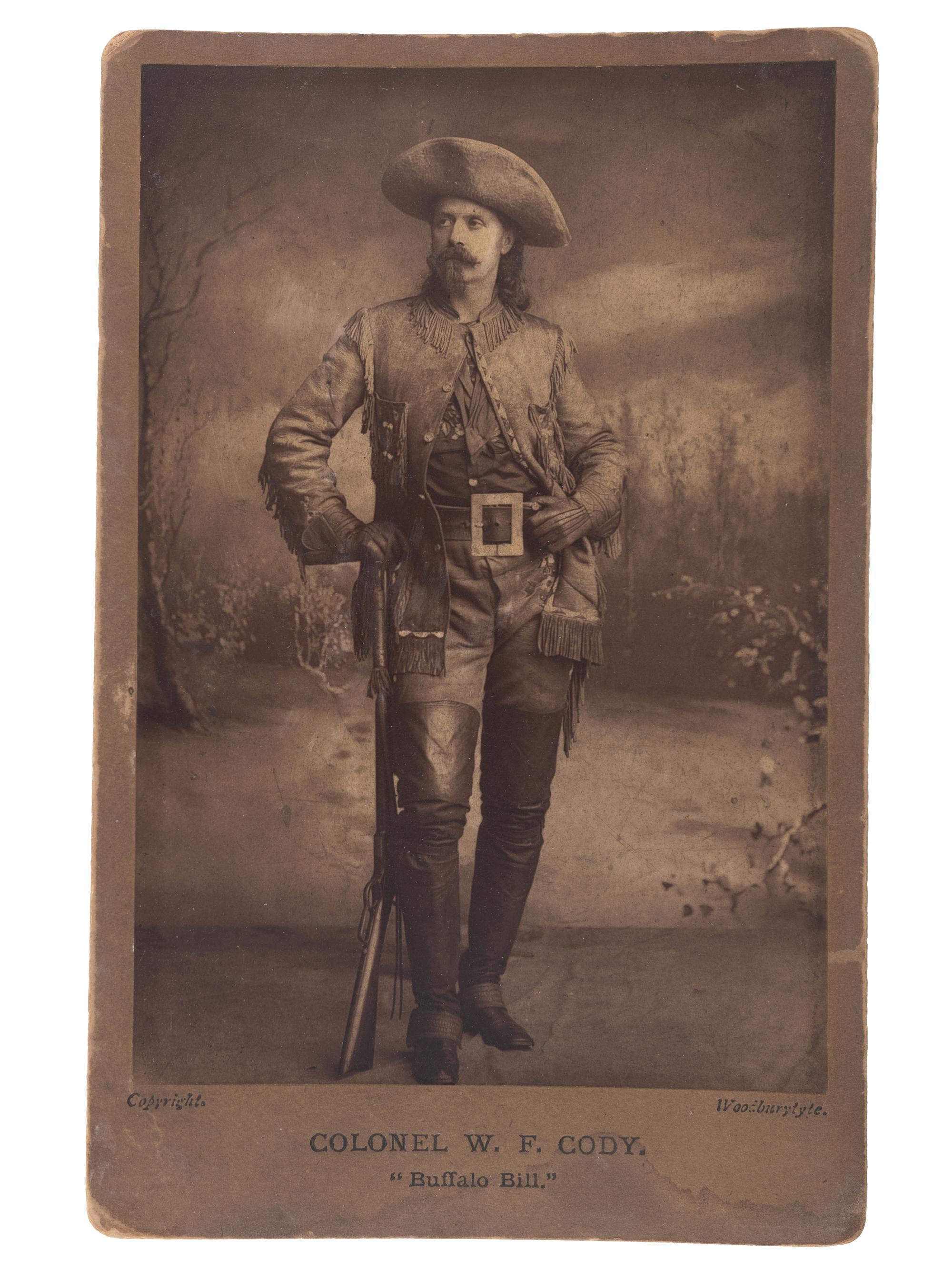 [WILD WEST SHOWS]. Col. W.F. Cody, "Buffalo Bill." Woodburytype. [England]: ca 1887.