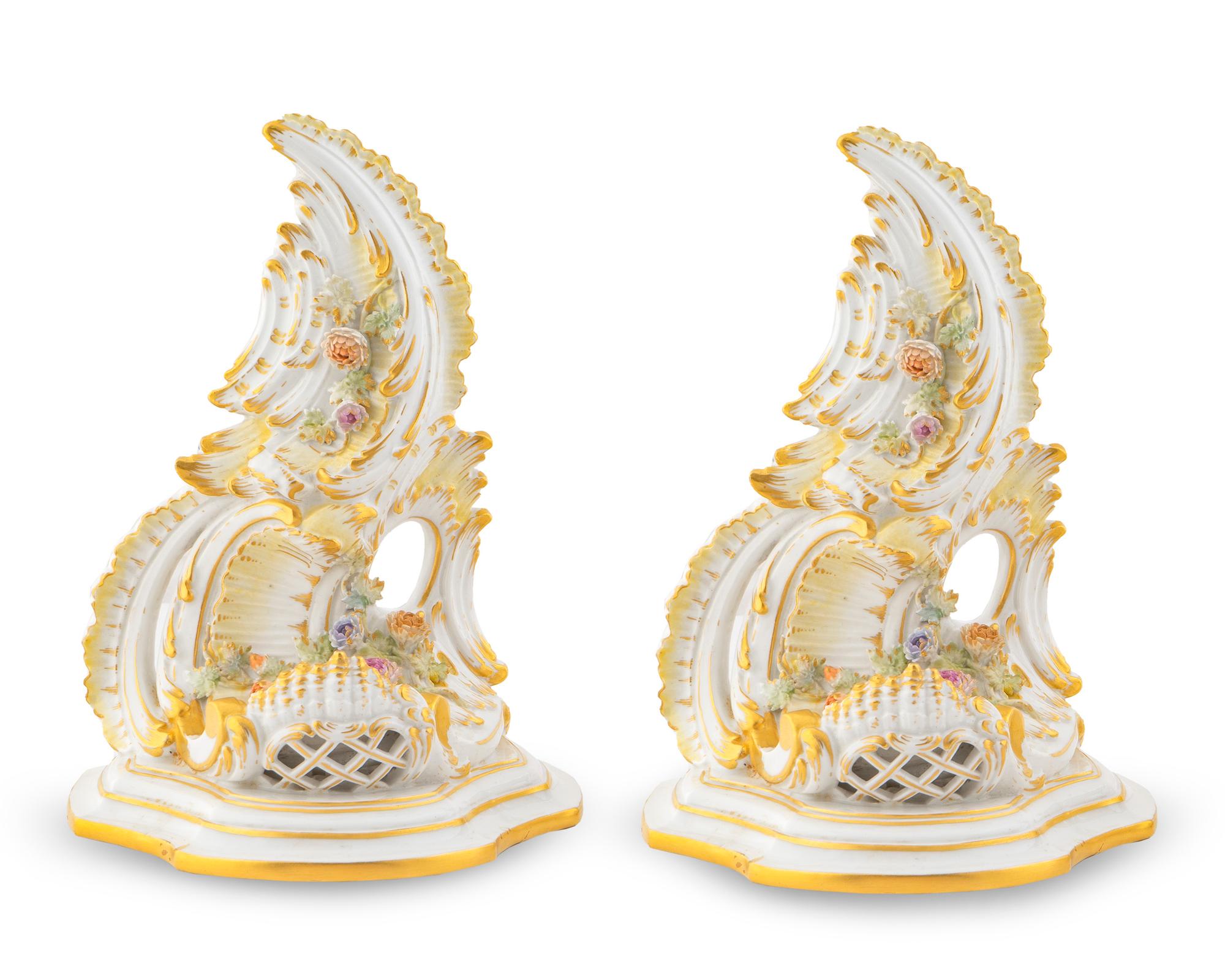 A Pair of Berlin Porcelain Wall Brackets — 20TH CENTURY