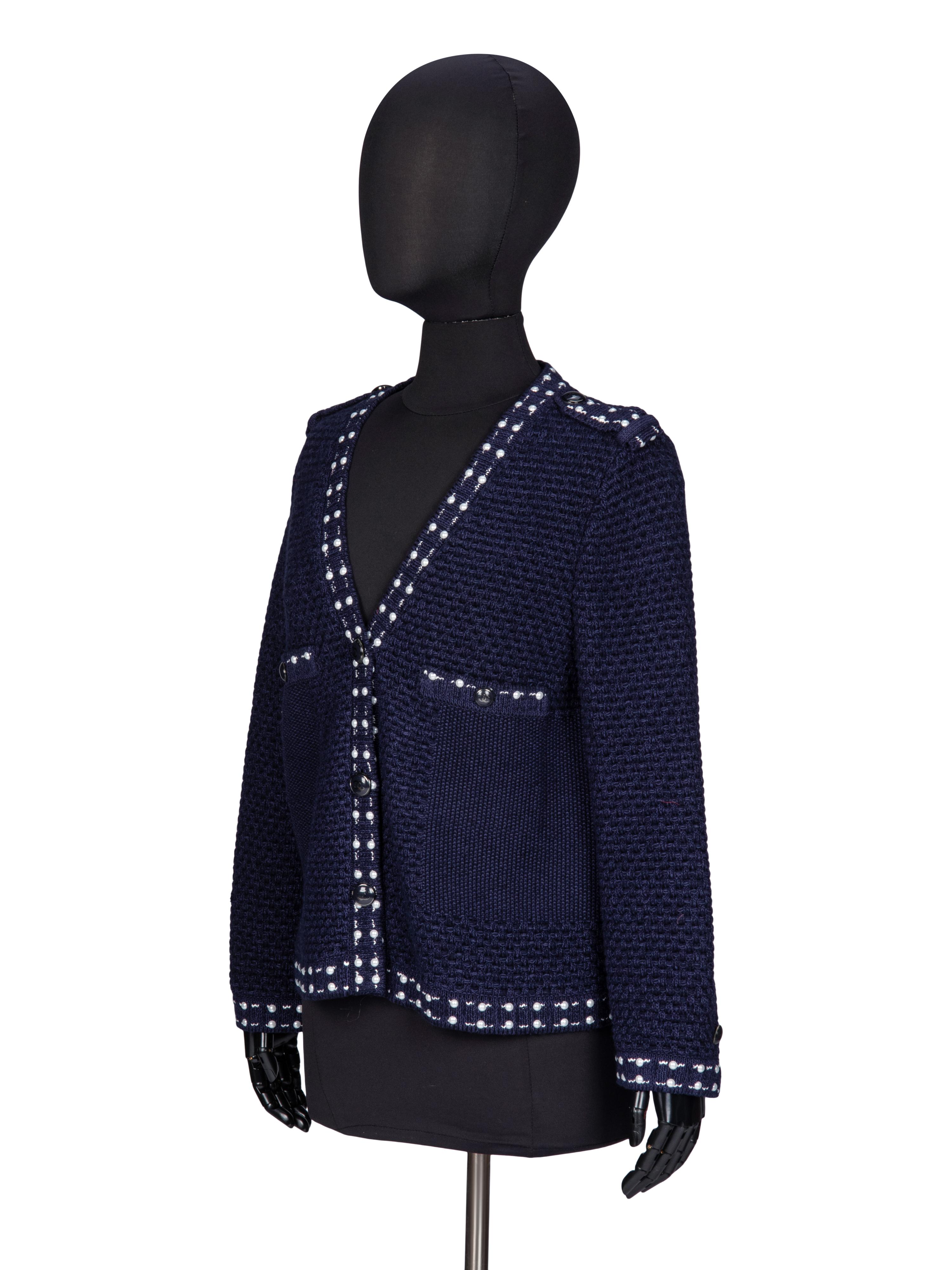 Chanel, Navy Knit Cardigan