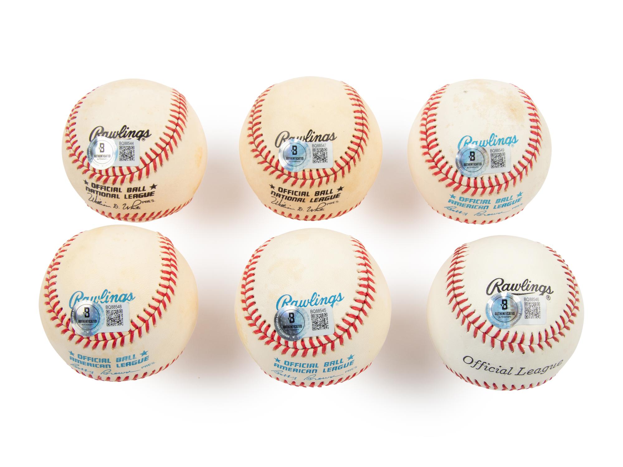 A Collection of Signed Autograph Baseballs Including Hall of Famers and Notables (6)