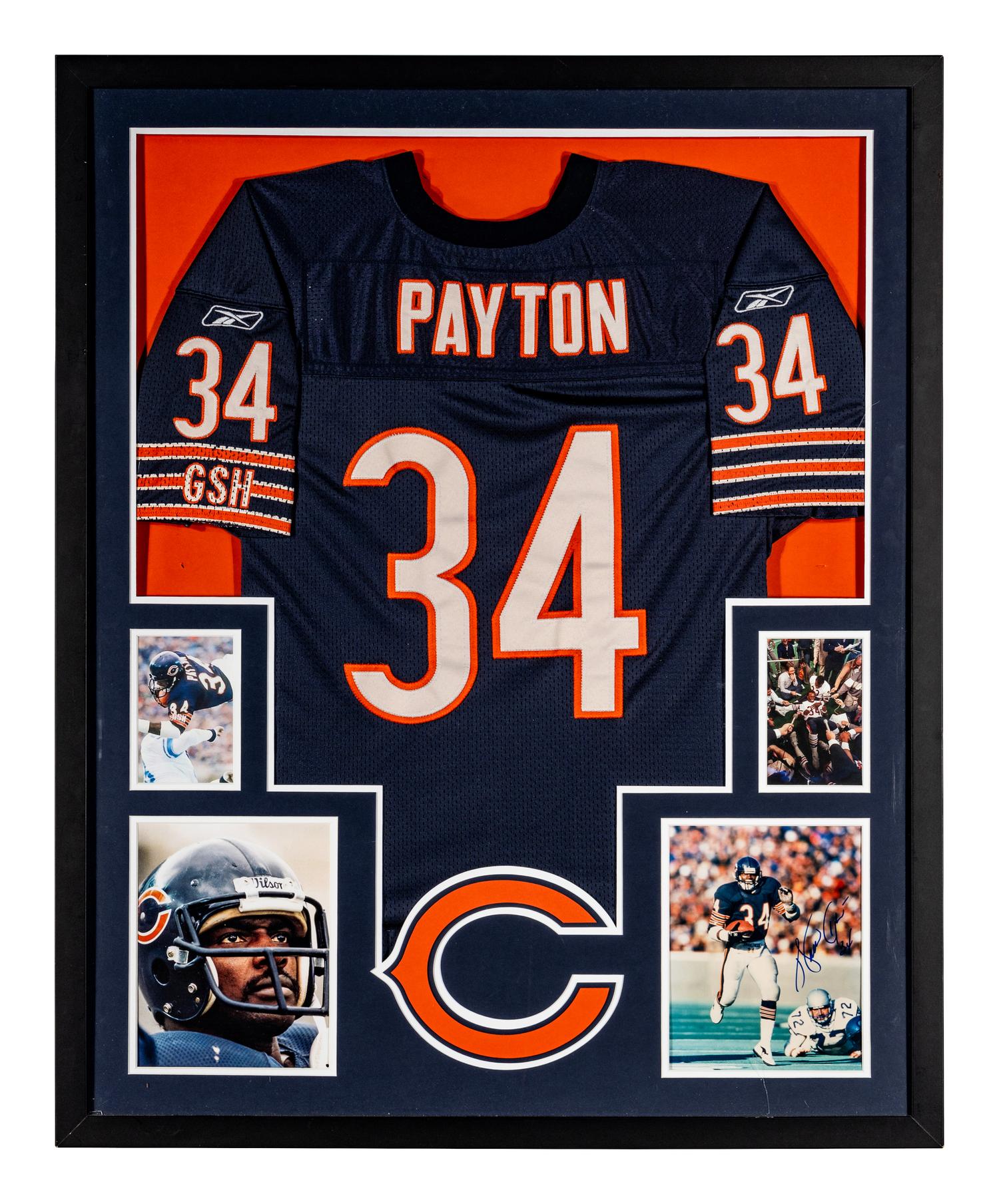 A Walter Payton Signed Autograph Game Day Bears Jersey Display