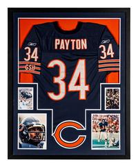 A Walter Payton Signed Autograph Game Day Bears Jersey Display
