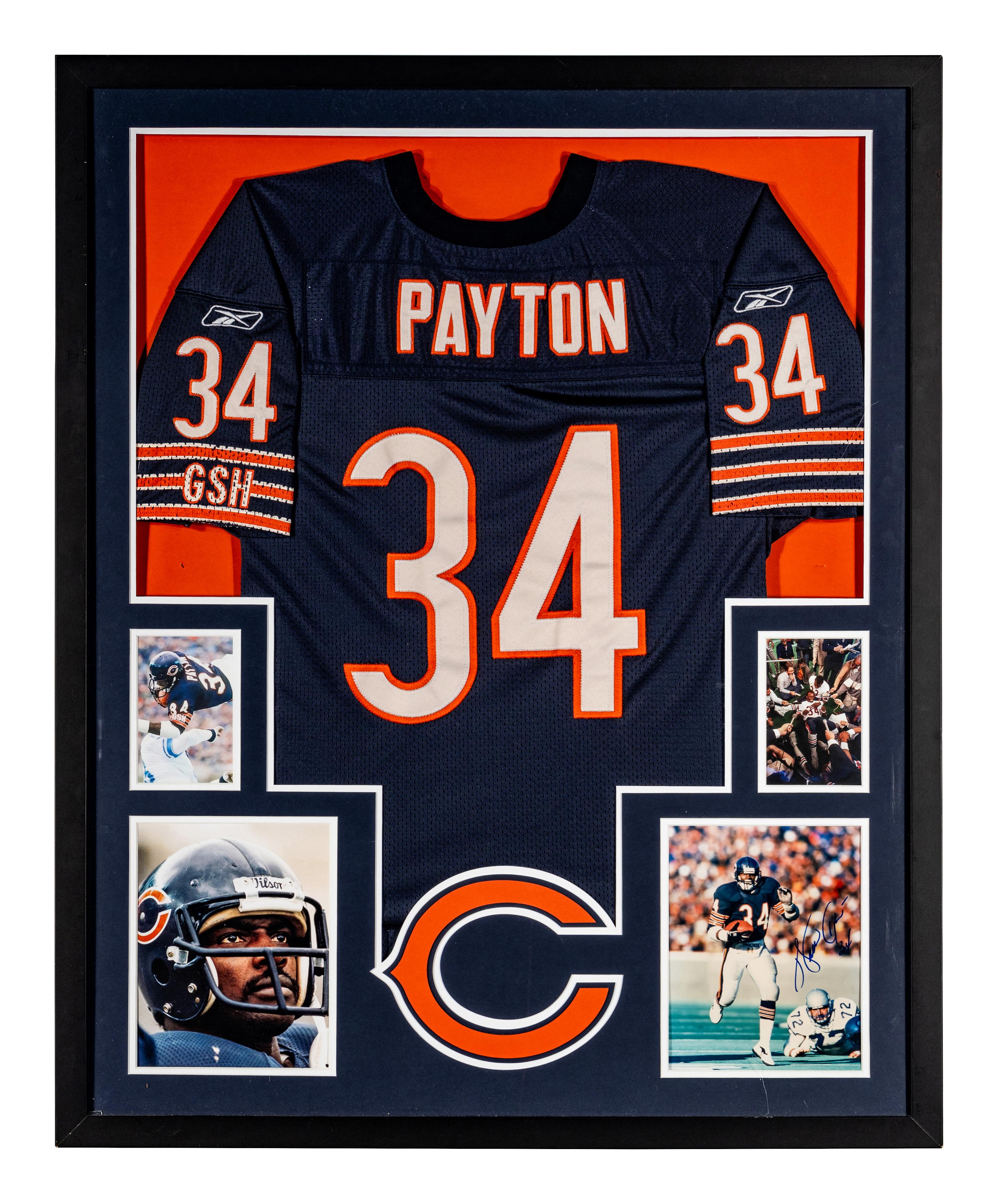 A Walter Payton Signed Autograph Game Day Bears Jersey Display