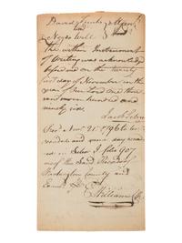 [ENSLAVEMENT & ABOLITION]. Manuscript deed of manumission for an enslaved individual named Will. Washington County, [MD], 21 November 1796.