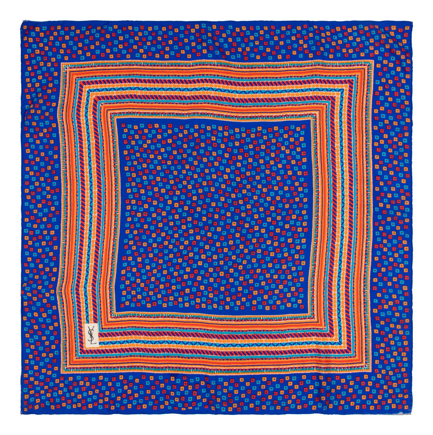 Seven Designer Silk Scarves by YSL and Hermès