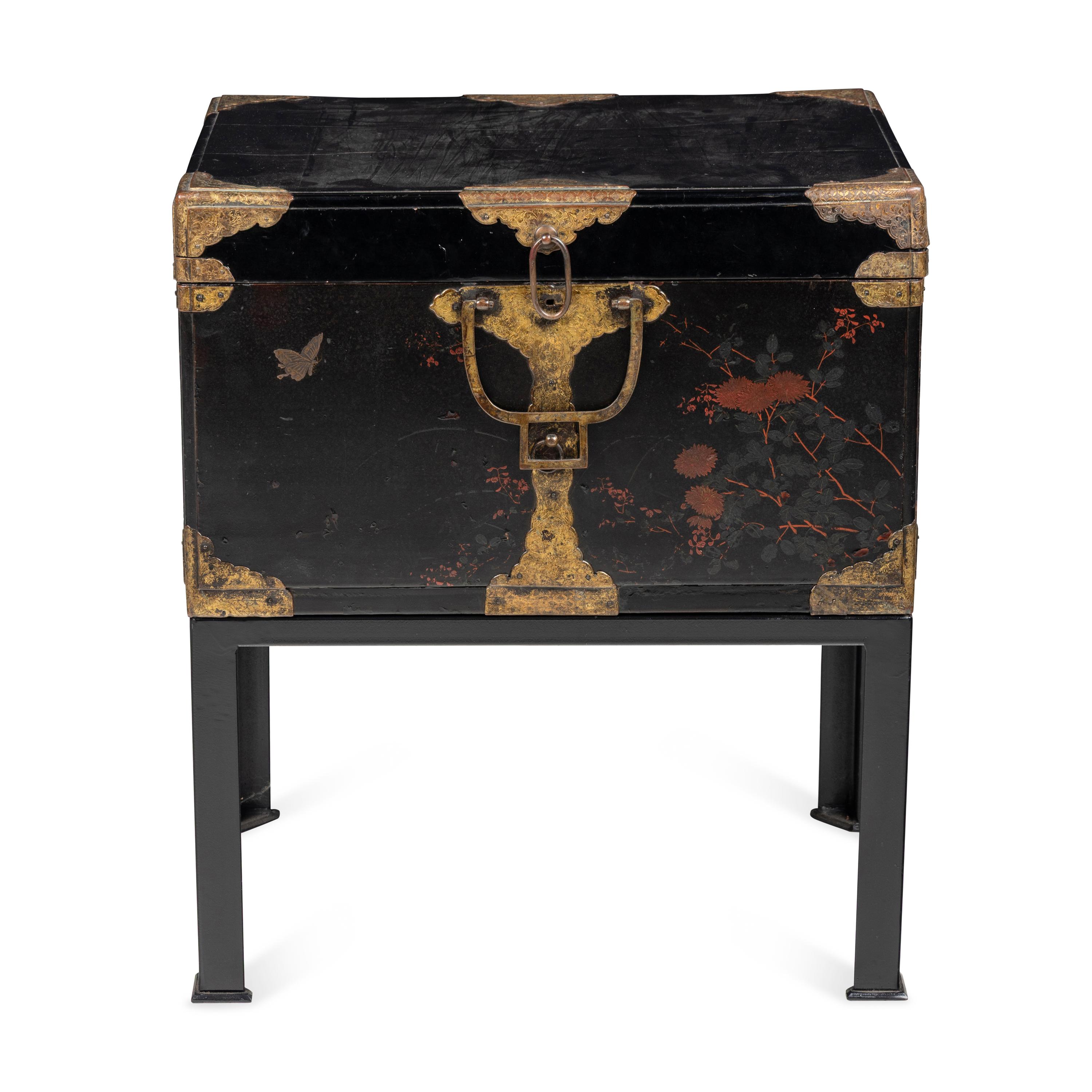 A Chinese Lacquer Chest on Stand