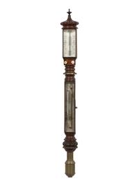 An English Mahogany Marine Stick Barometer with 'Improved Sympiesometer'
